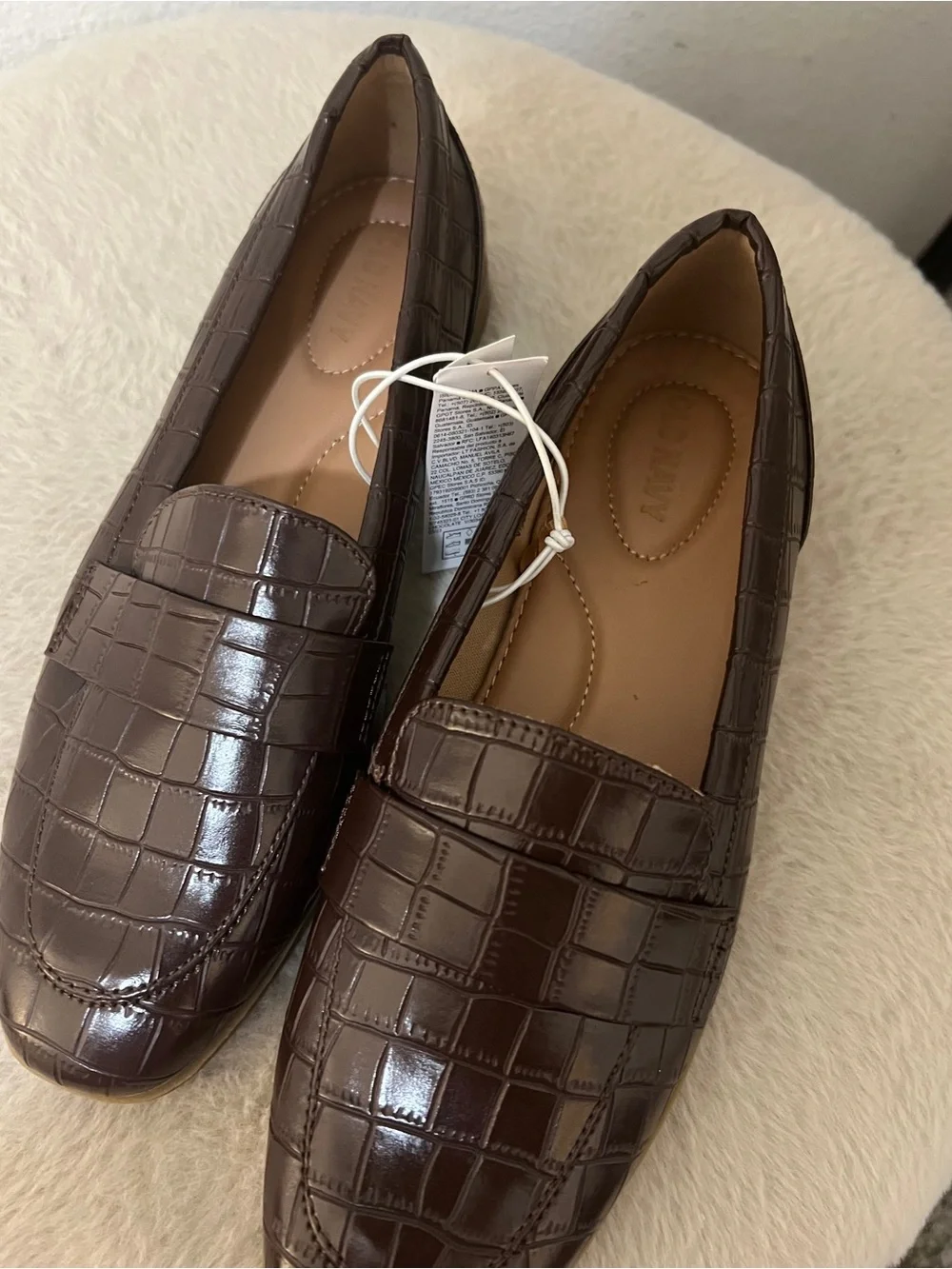 Old Navy Brown Croc-Embossed Slip-On Loafer